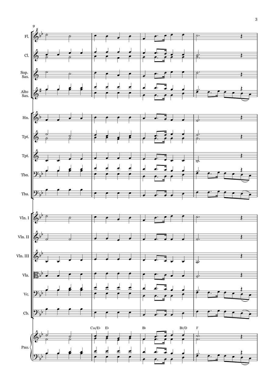 I Am Resolved - for Beginner Orchestra with chords Large Ensemble - Digital Sheet Music page 3