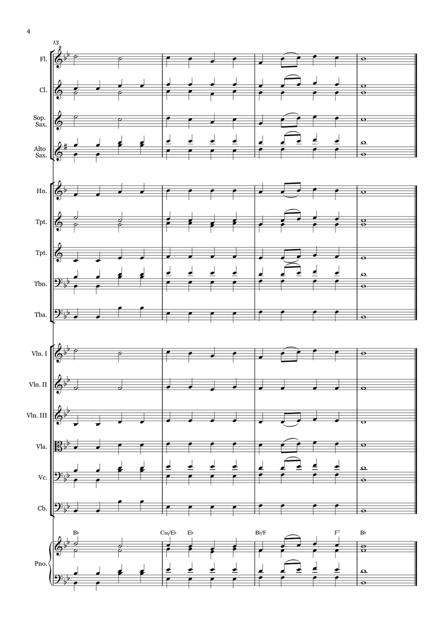 I Am Resolved - for Beginner Orchestra with chords Large Ensemble - Digital Sheet Music page 4