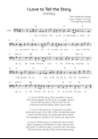 I Love to Tell the Story - Cello in D Easy with Chords and Lyrics