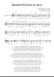 Beneath the Cross of Jesus - Trumpet in Bb Easy with Chords and Lyrics