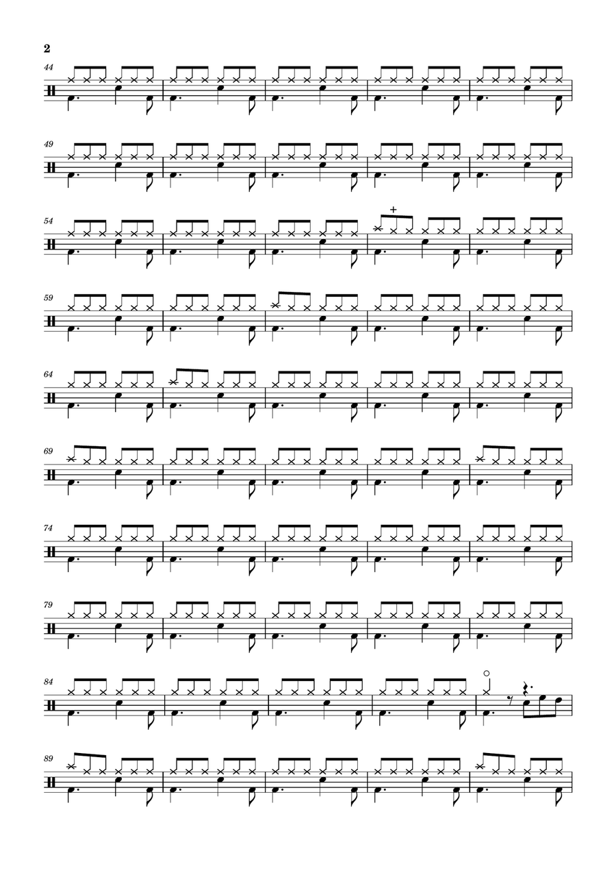 Fade Into You Drum Set - Digital Sheet Music page 2