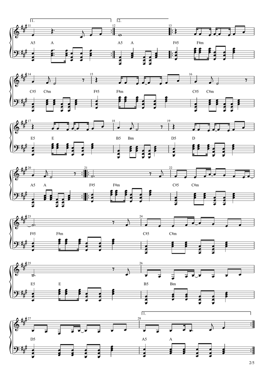Self Control Piano Solo - Digital Sheet Music page 2