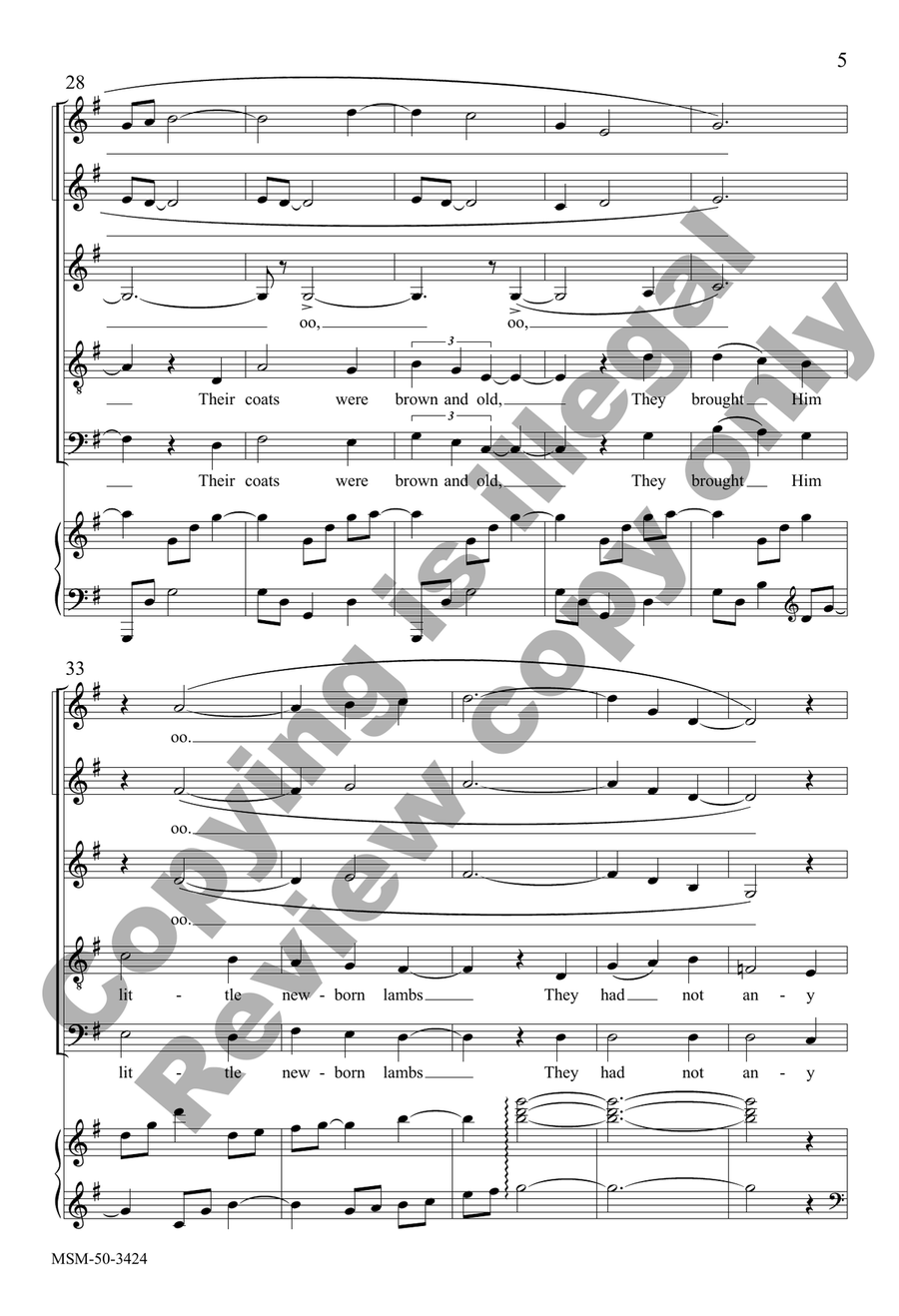 Christmas Carol by Jocelyn Hagen SSATB - Sheet Music page 4