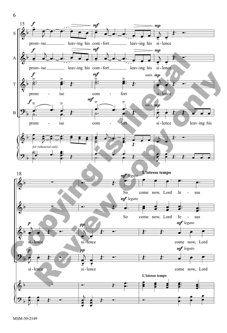 In Silence 4-Part - Sheet Music page 6