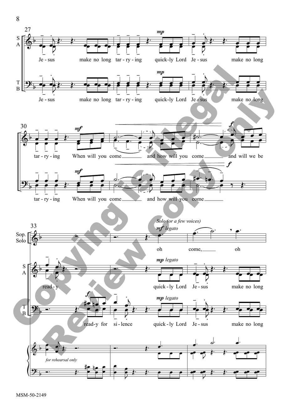 In Silence 4-Part - Sheet Music page 8