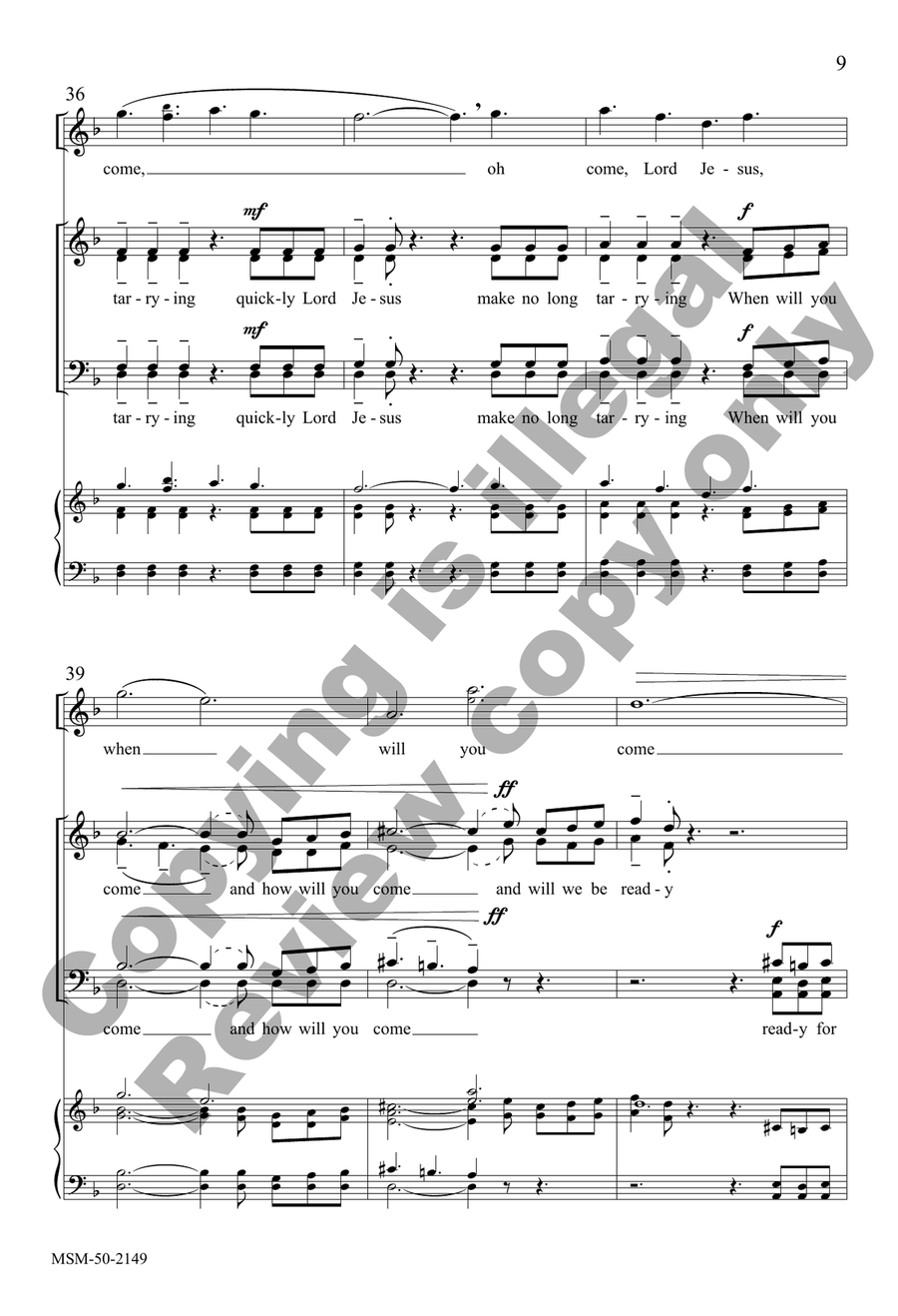 In Silence 4-Part - Sheet Music page 9