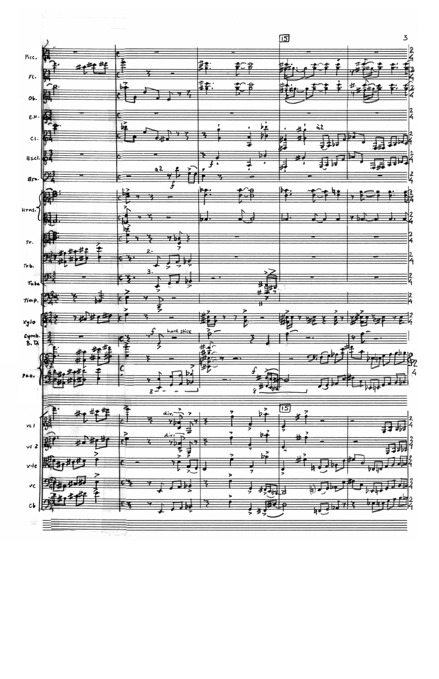 Symphony in Three Parts (Additional Full Score) by Allen Shawn 3-Part - Sheet Music page 5