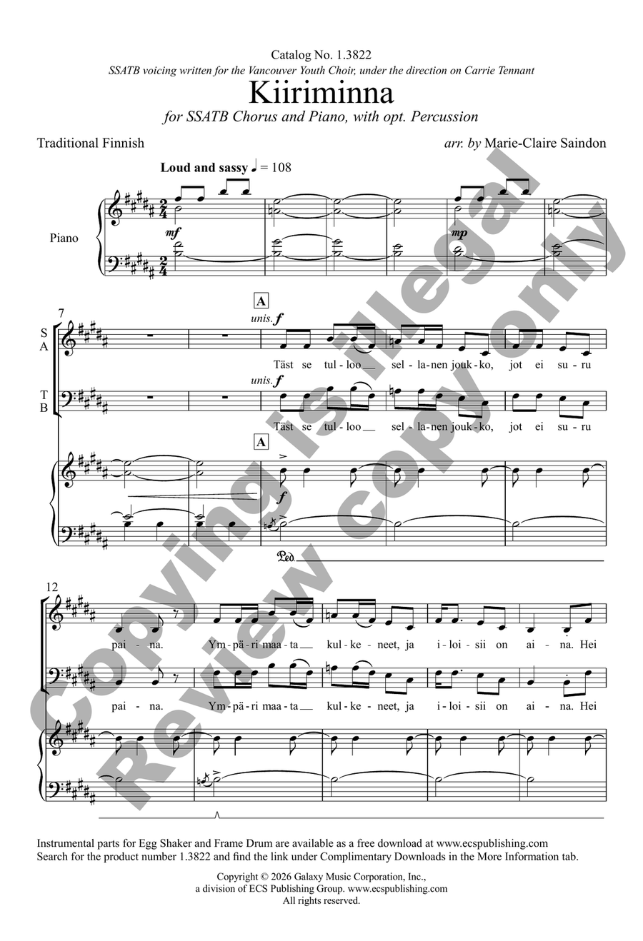 Kiiriminna (Choral Score) SSATB - Sheet Music page 4