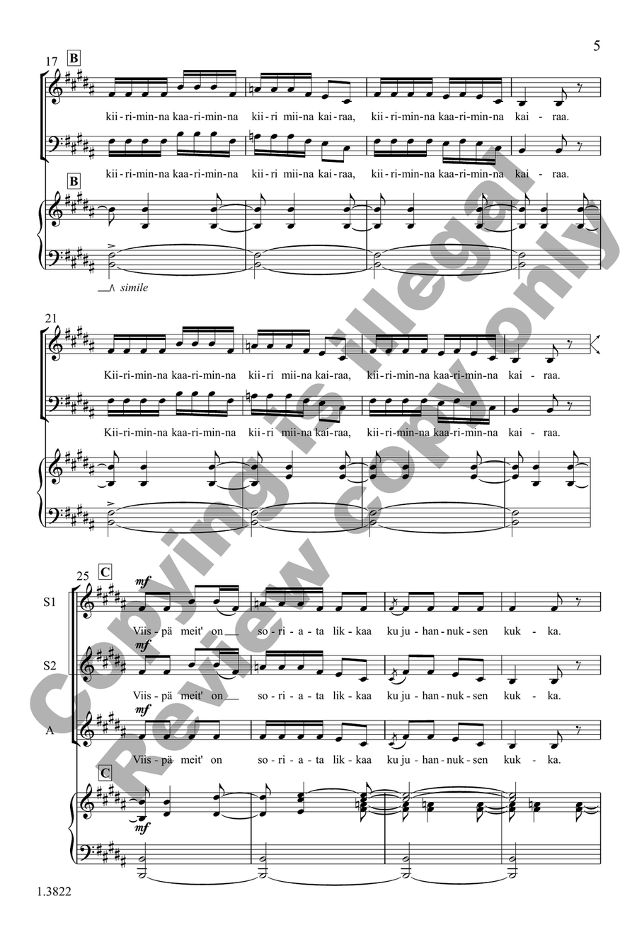 Kiiriminna (Choral Score) SSATB - Sheet Music page 5