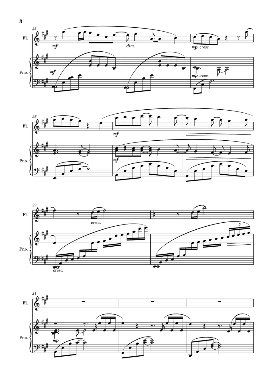 Singing Like Birds for Flute and Piano Flute Solo - Digital Sheet Music page 3