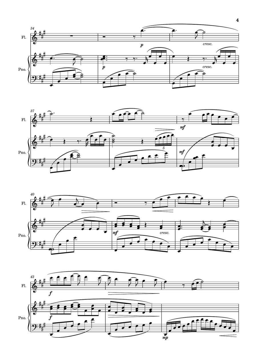 Singing Like Birds for Flute and Piano Flute Solo - Digital Sheet Music page 4