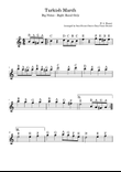 Turkish March – Easy Piano – Right Hand Only – Big Notes with Note Names