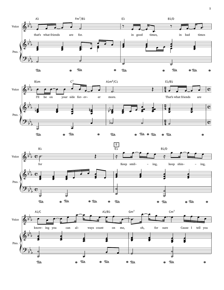That's What Friends Are For by Burt Bacharach Voice - Digital Sheet Music page 5