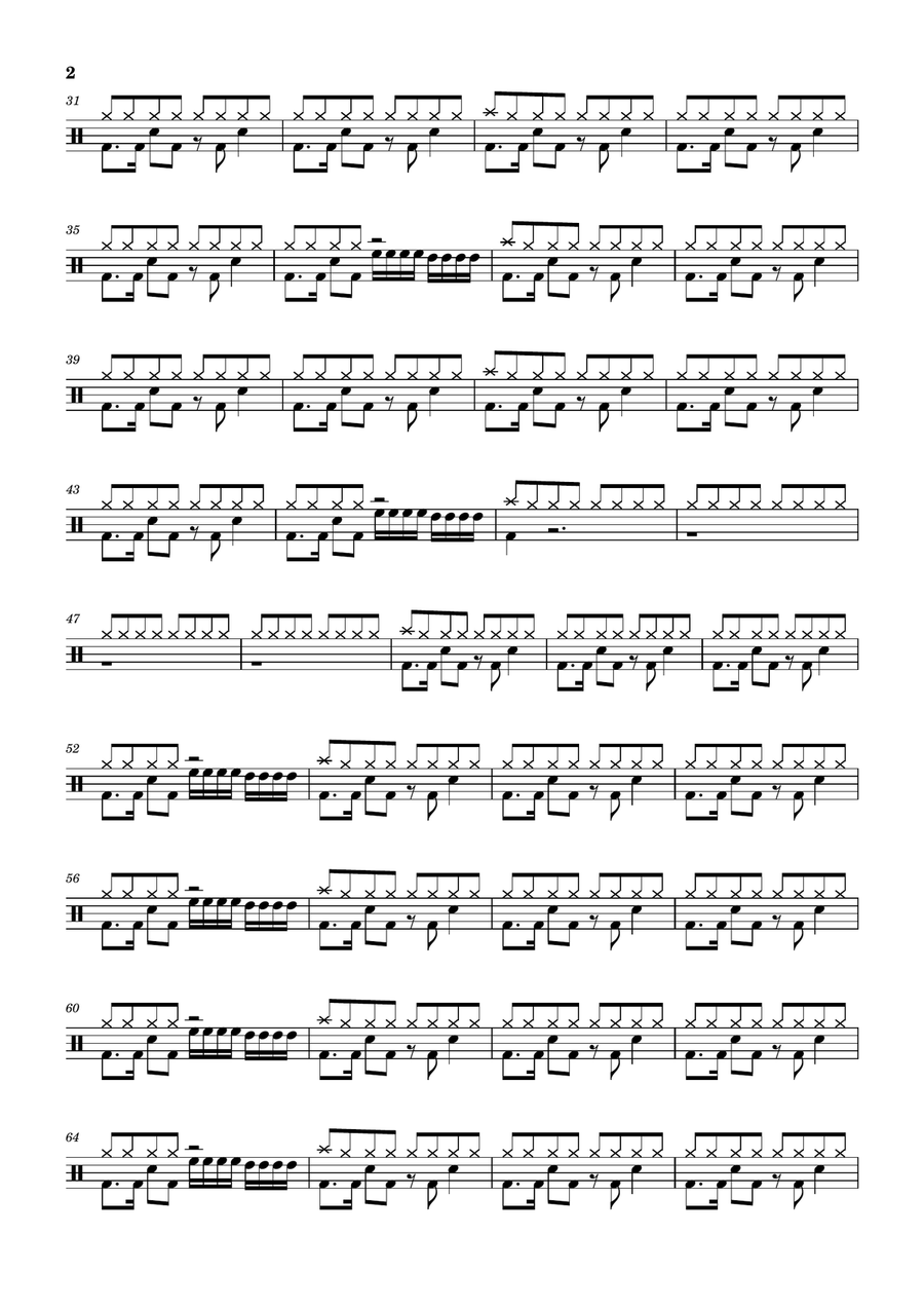Fa La La by Justin Bieber Drum Set - Digital Sheet Music page 2