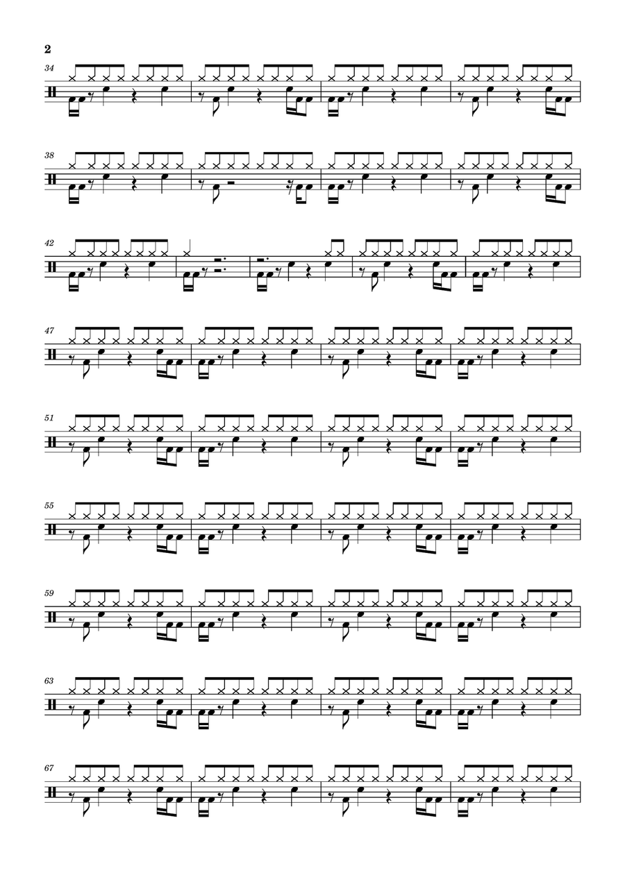 Love Song by Madonna Drum Set - Digital Sheet Music page 2