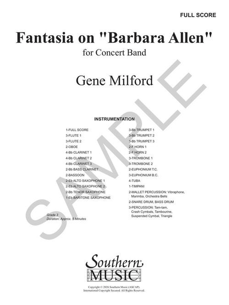 Fantasia on Barbara Allen by Traditional Concert Band - Sheet Music page 2
