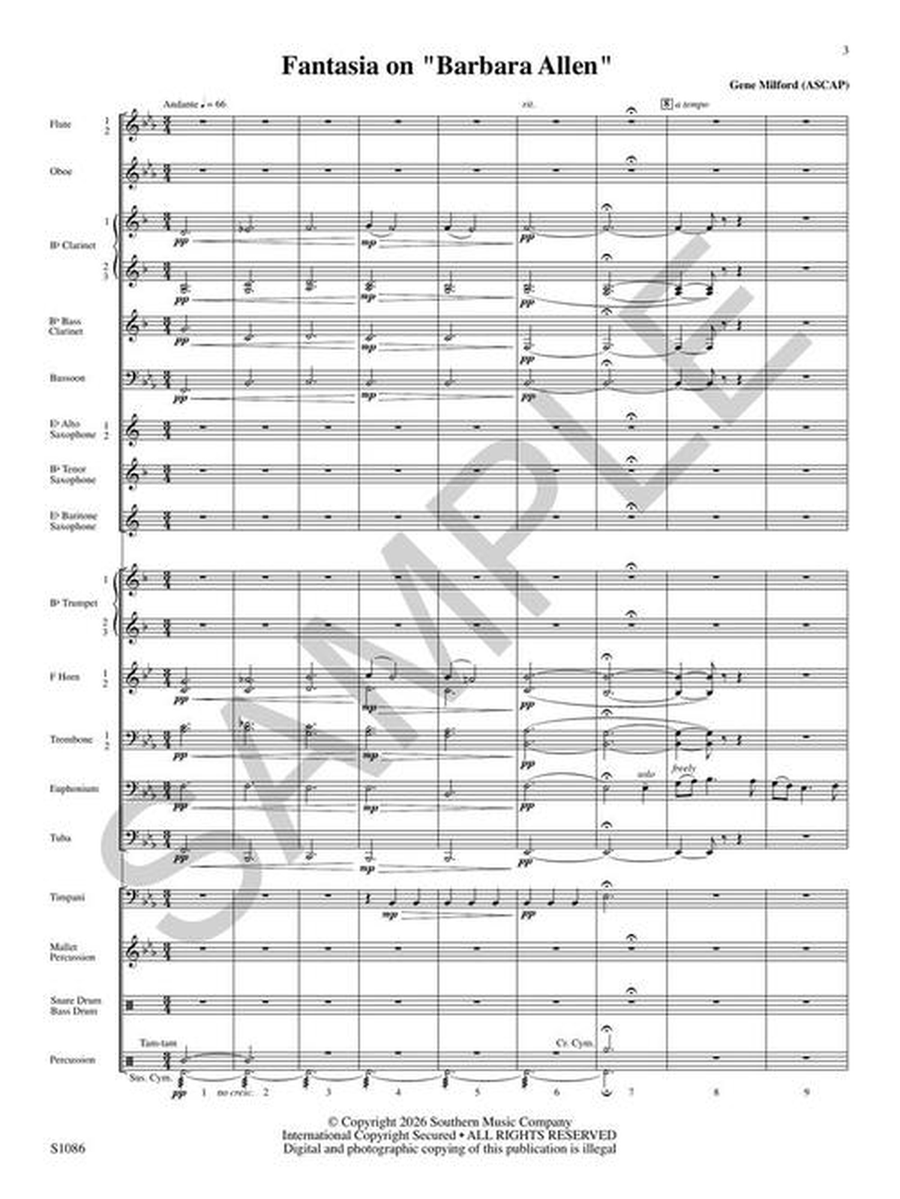 Fantasia on Barbara Allen by Traditional Concert Band - Sheet Music page 4