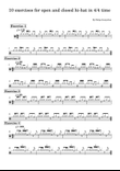 10 exercises for open and closed hi-hat in 4/4 time