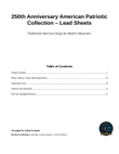 250th Anniversary American Patriotic Collection - Lead Sheets