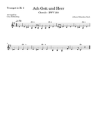 BWV 255 Ach Gott und Herr for Brass Quartet (Key in F major) Brass Quartet scores gallery preview page 3
