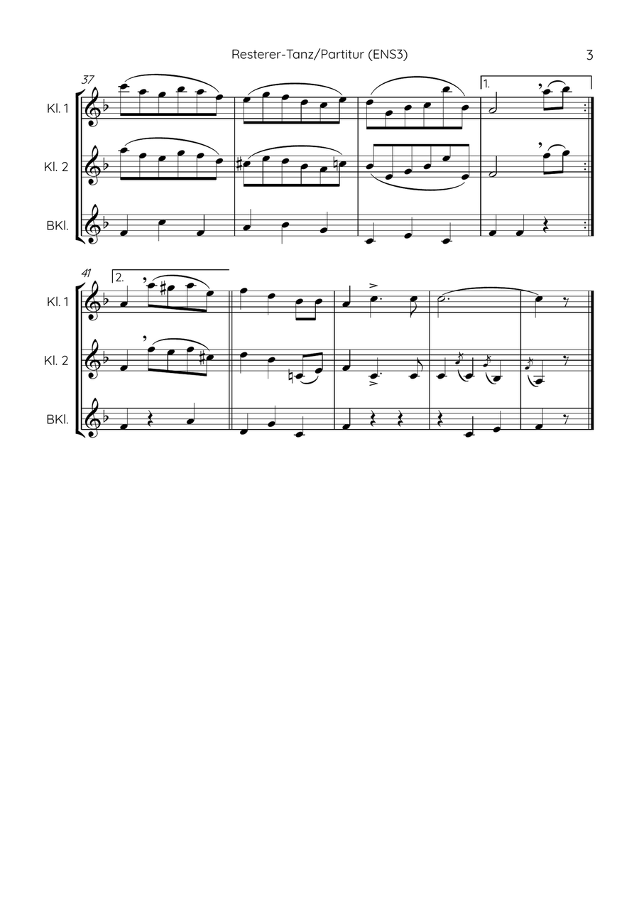 Resterer-Tanz für 2 Klarinetten und Bassklarinette (ENS3) Small Ensemble - Digital Sheet Music page 5