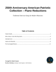 250th Anniversary American Patriotic Collection – Piano Reductions