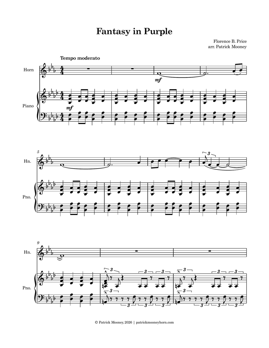 Fantasy in Purple by Florence Beatrice Price Chamber Music - Digital Sheet Music page 4