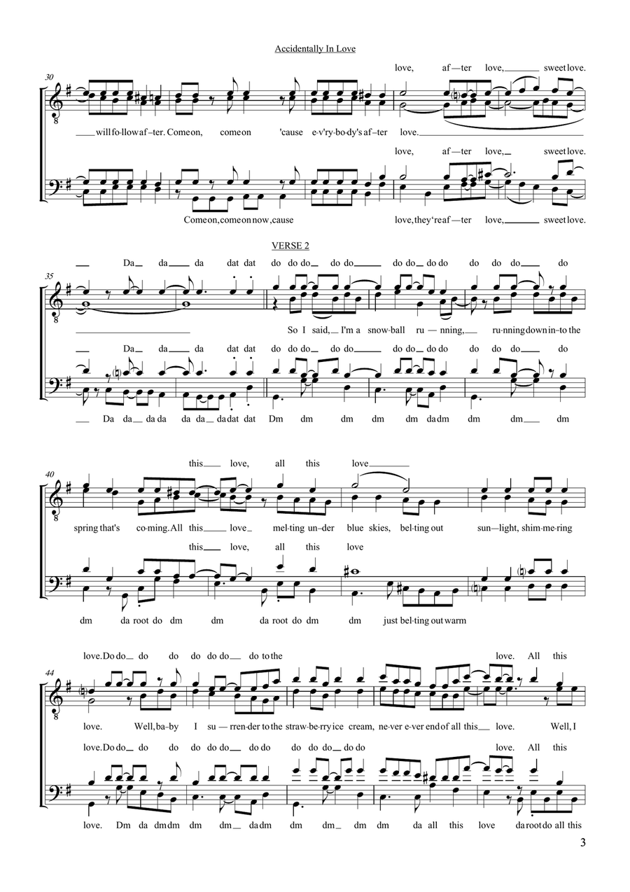 Accidentally In Love by Counting Crows TTBB - Digital Sheet Music page 4