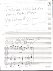 Theme And Variations for violin, flute and piano - Variation #2 - Score Only