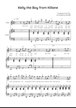 Kelly the Boy from Killane - Flute with Piano in C Easy with Chords and Lyrics
