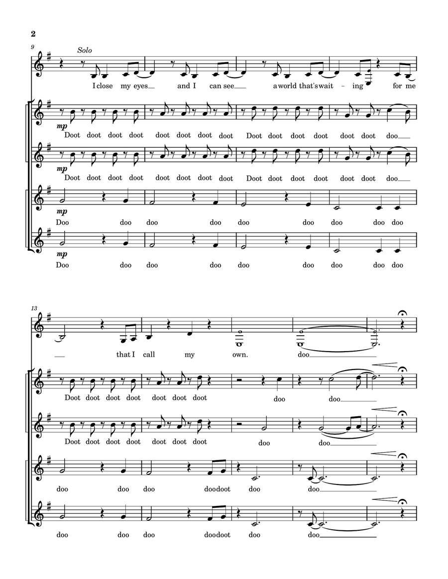 A Million Dreams by Pink SSAA - Digital Sheet Music page 2
