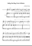 Kelly the Boy from Killane - Trumpet with Piano in Bb Easy with Chords and Lyrics
