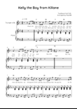 Kelly the Boy from Killane - Trumpet with Piano in Eb Easy with Chords and Lyrics