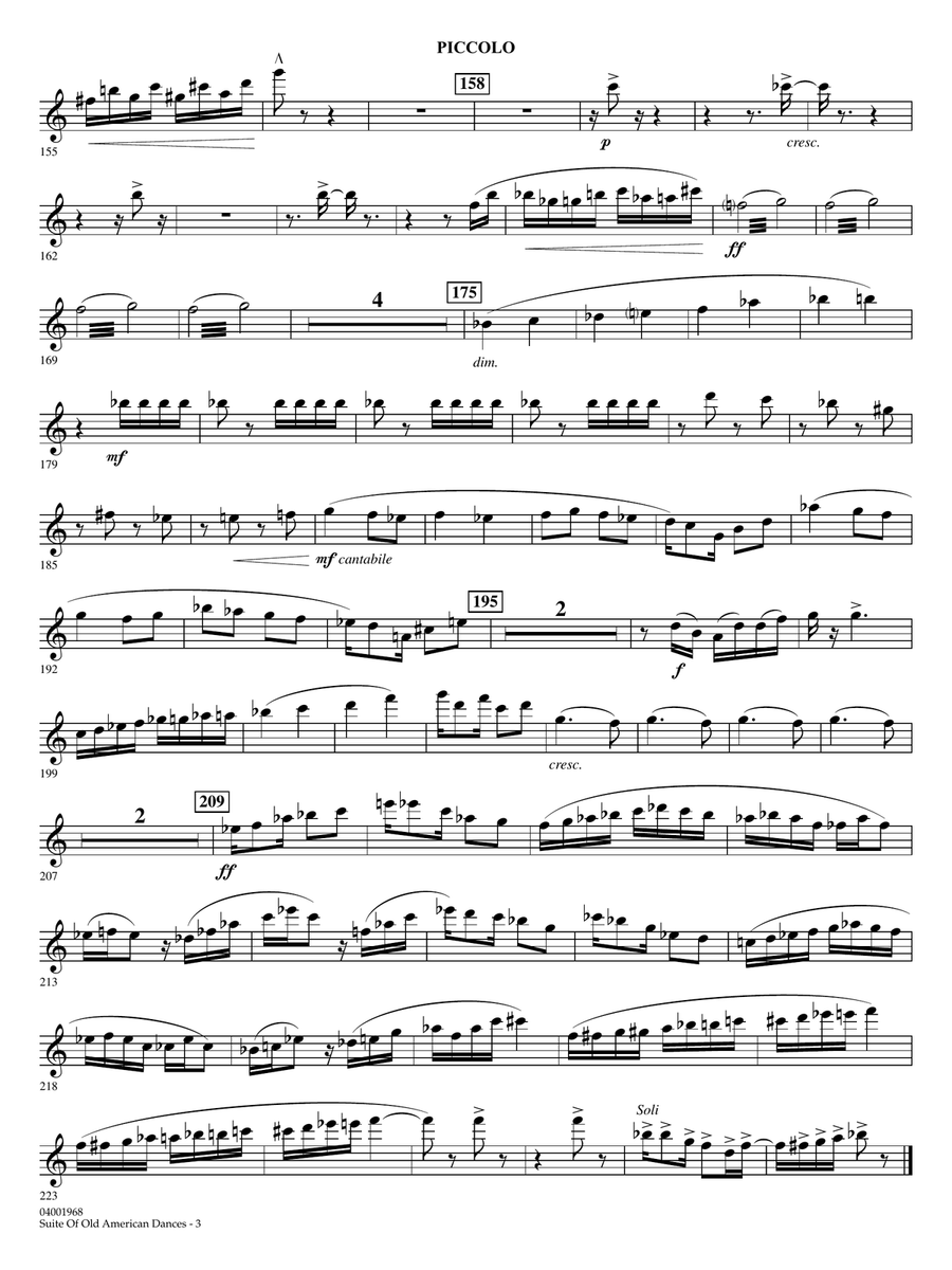 Suite of Old American Dances (Deluxe Edition) - Piccolo by Robert Russell Bennett Concert Band - Digital Sheet Music page 3