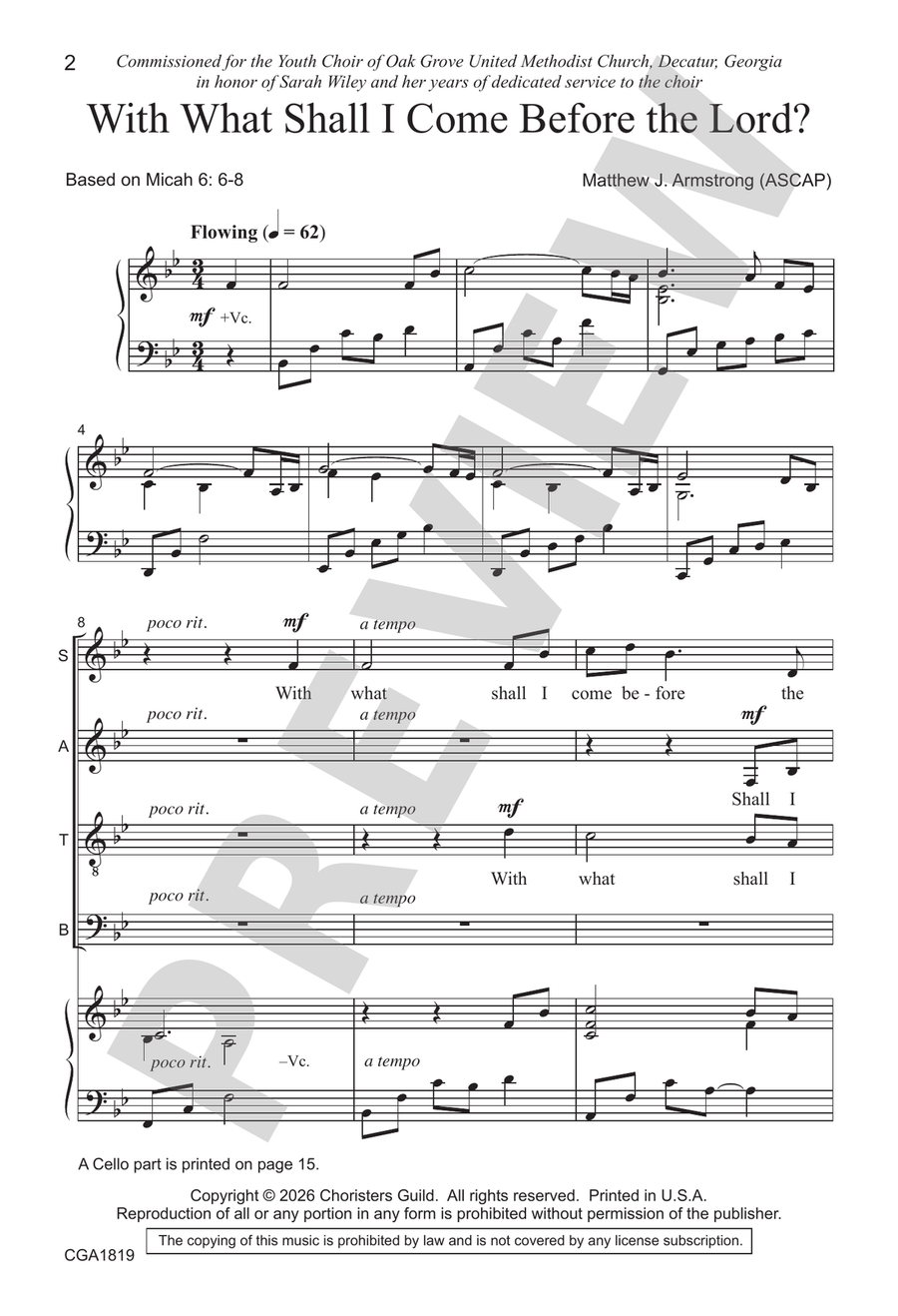 With What Shall I Come Before the Lord (SATB) 4-Part - Sheet Music page 2