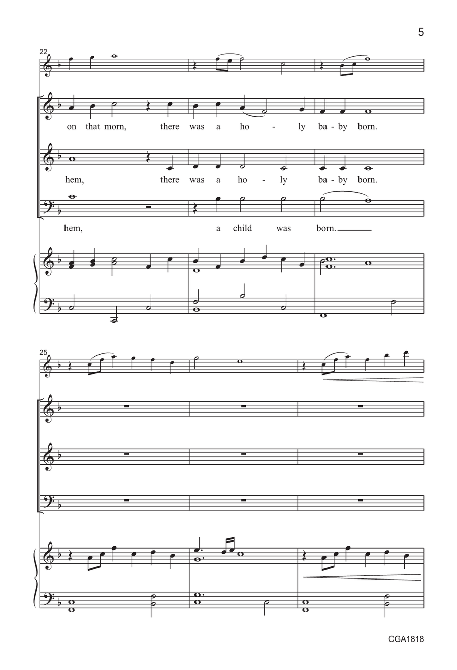 Wexford Carol (SAB) by Earlene Rentz 3-Part - Digital Sheet Music page 5