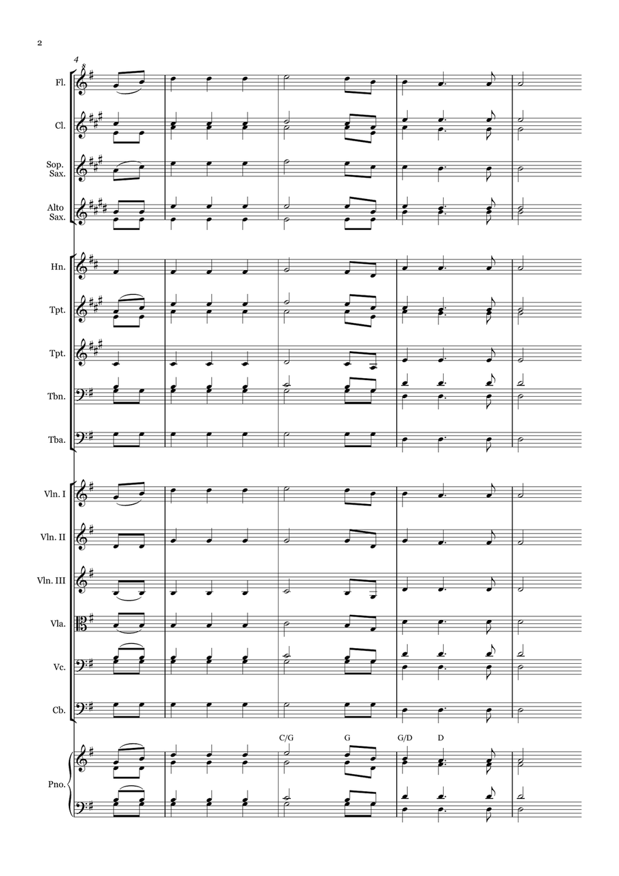 Revive Us Again - for Beginner Orchestra with chords Large Ensemble - Digital Sheet Music page 2