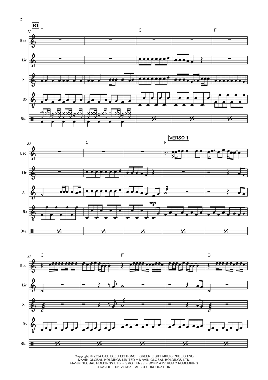 Calm Down by Selena Gomez Percussion Ensemble - Digital Sheet Music page 2