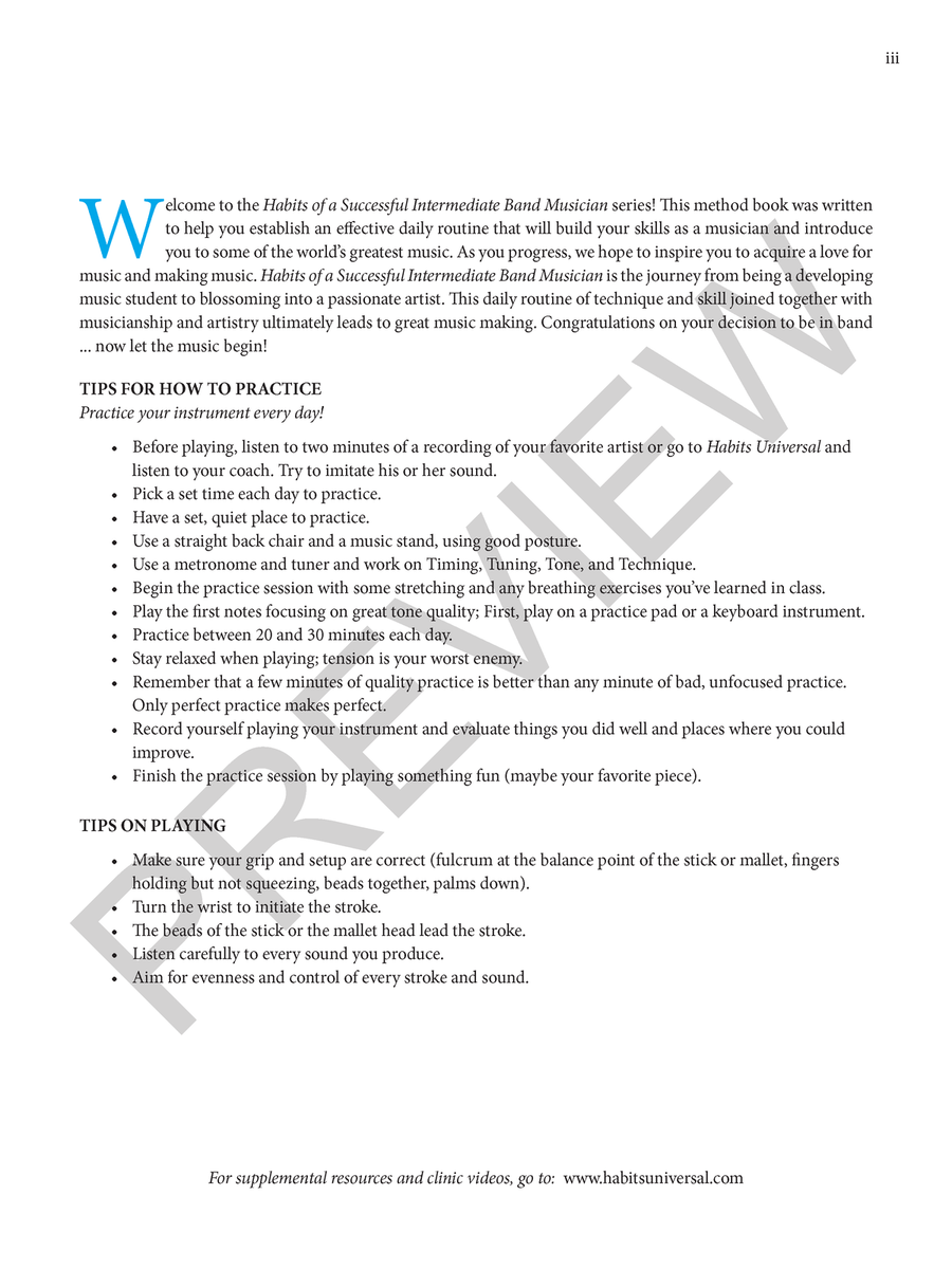 Habits of a Successful Intermediate Band Musician - Percussion Percussion - Sheet Music page 3