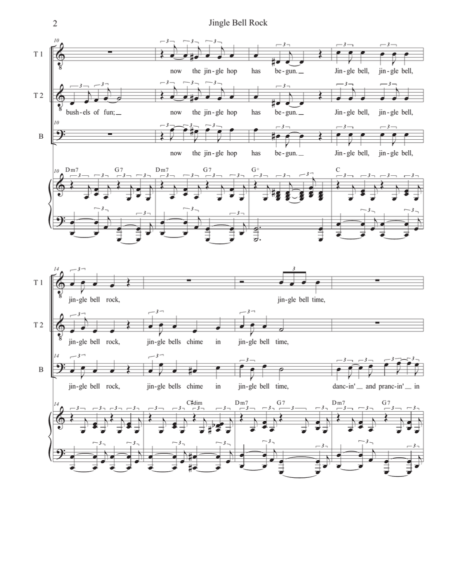 Jingle Bell Rock by Aaron Tippin TTB - Digital Sheet Music page 2