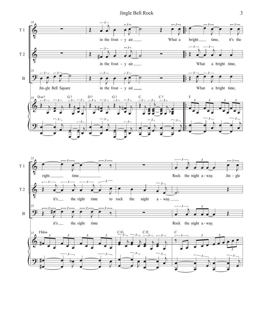 Jingle Bell Rock by Aaron Tippin TTB - Digital Sheet Music page 3