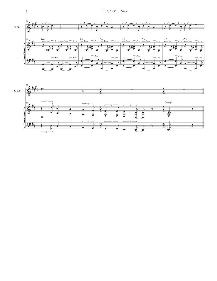Jingle Bell Rock by Aaron Tippin Soprano Saxophone - Digital Sheet Music page 4