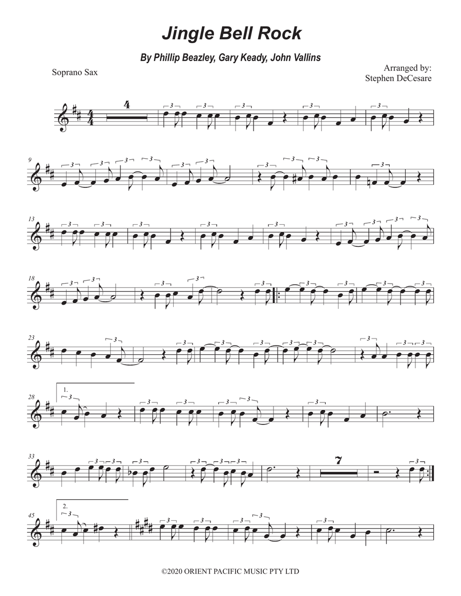 Jingle Bell Rock by Aaron Tippin Soprano Saxophone - Digital Sheet Music page 5