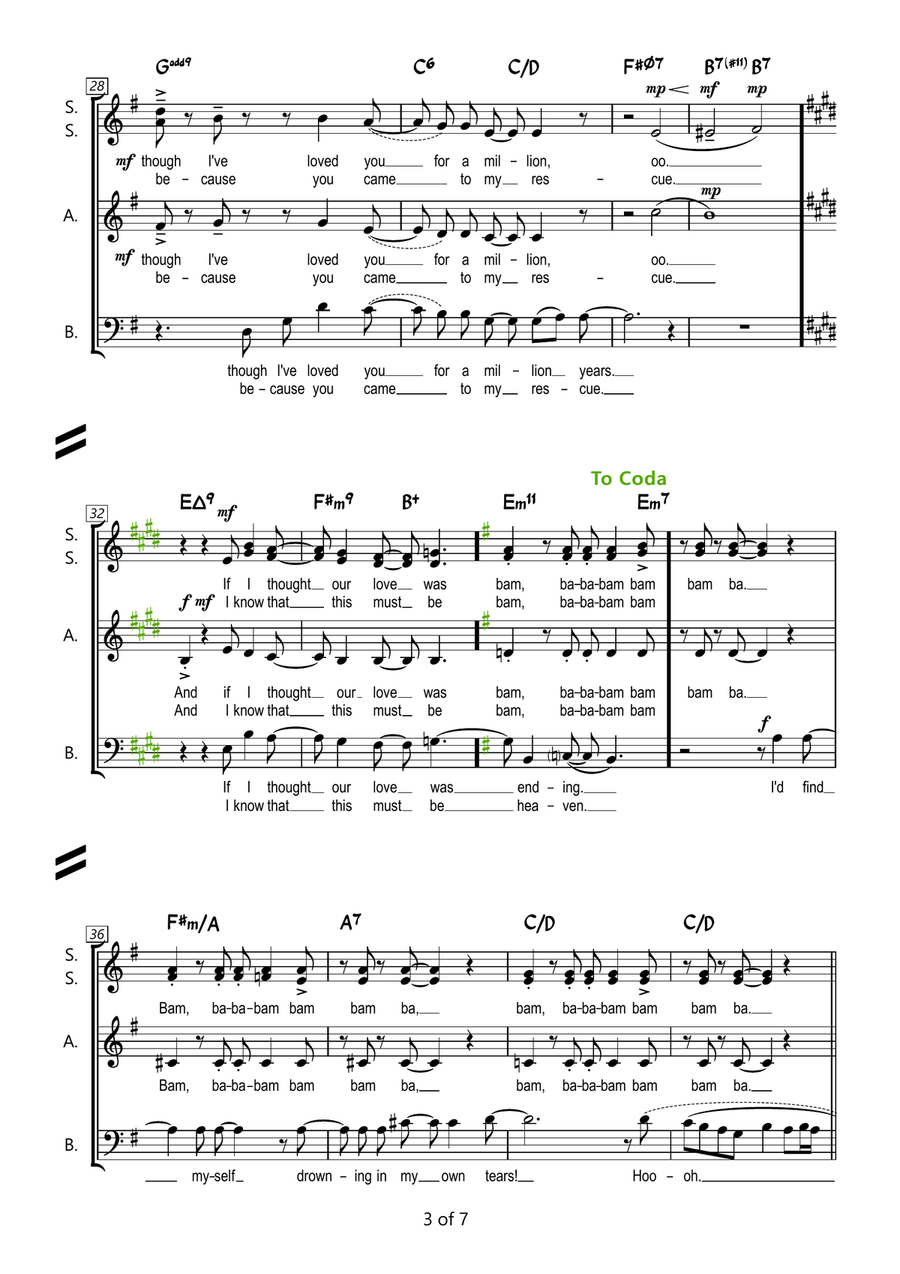You Are The Sunshine Of My Life by Stevie Wonder Choir - Digital Sheet Music page 3