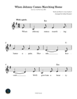 When Johnny Comes Marching Home - Lead Sheet (Note Names Edition)