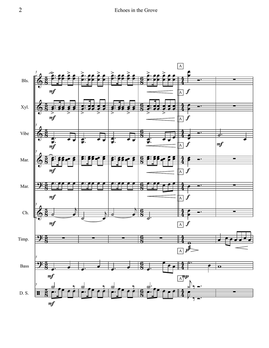 Echoes in the Grove Percussion Ensemble - Digital Sheet Music page 3