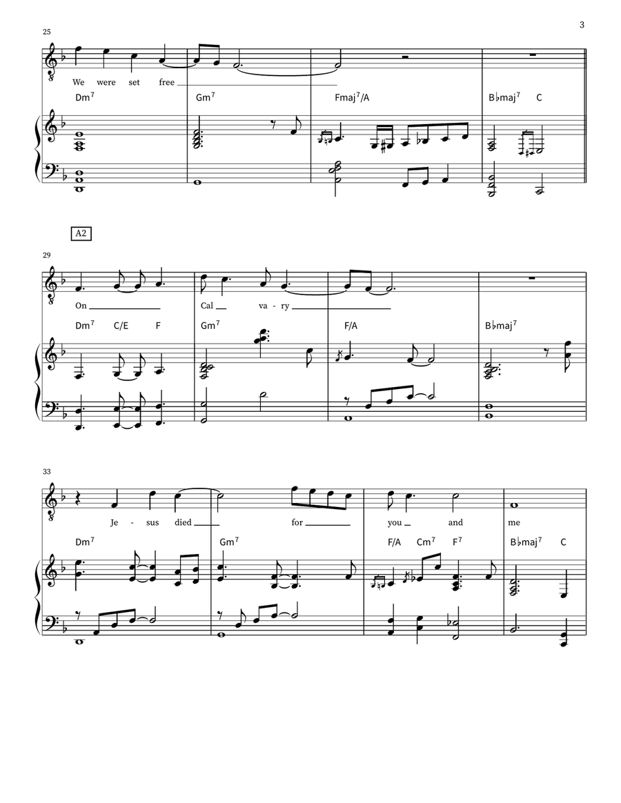 On Calvary Piano, Vocal - Digital Sheet Music page 3