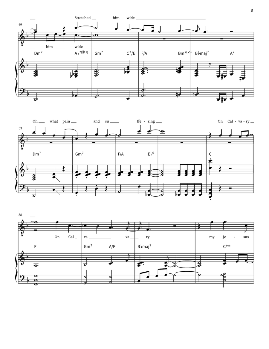 On Calvary Piano, Vocal - Digital Sheet Music page 5