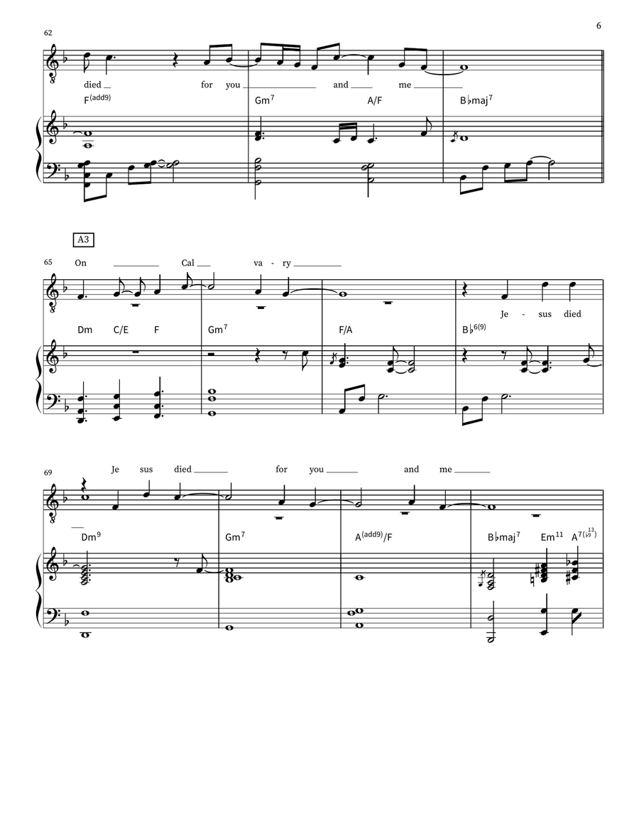 On Calvary Piano, Vocal - Digital Sheet Music page 6