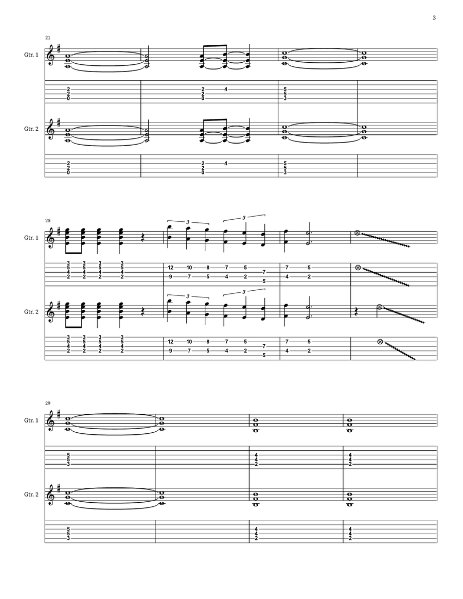 Danger by Kiss Classical Guitar - Digital Sheet Music page 3